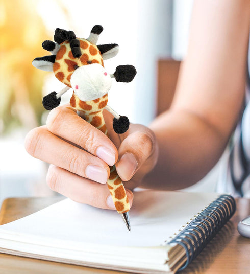 DolliBu Brown Giraffe Plush Pen - Cute & Soft Wild Life Stuffed Animal Ballpoint Novelty Pen Toy, Writing Pen