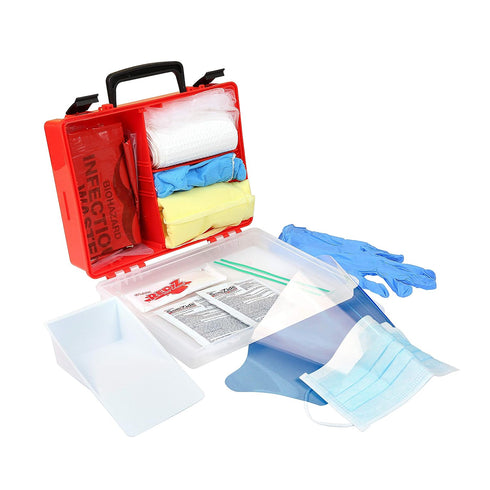 Rapid Care First Aid 839BBK-1 Premium Bloodborne Pathogen & Bodily Fluid Spill Kit, OSHA Compliant, 10" x 8" x 3 1/2"