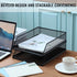 Hicarer 4 Pcs Black Metal Letter Tray, Stackable Desk Tray, Single Wire Mesh Desk Organizer, Front Load File Paper