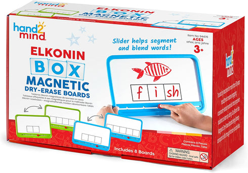 hand2mind Elkonin Boxes Magnetic Dry Erase Boards Set, Phonemic Awareness Materials for Kindergarten Phonics
