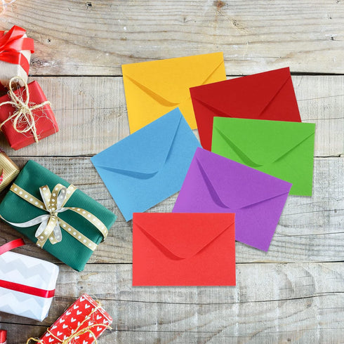 PATIKIL 100 Pack Mini Envelopes for Gift Cards & Business Cards, Orange, Perfect for Weddings and Greetings