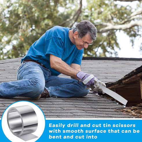 Zonon 4" x 100' Aluminum Flashing Roll, Weatherproofing Metal Roofing Panels for Sealing Windows and Doors