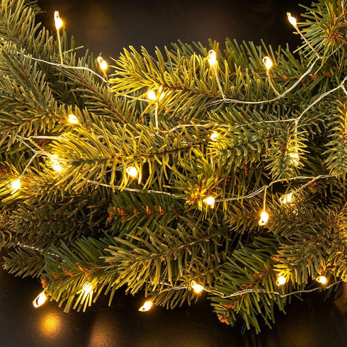 33FT 300 Firecracker String Lights LED Warm White Plug in Indoor Silver Wire LED Cluster Fairy Lights with Remote