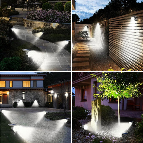 4 Pack 2-in-1 Peasur Solar Spot Lights - Outdoor Waterproof Auto On/Off Solar Landscape Lighting for Outside Yard