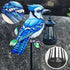 2 Pack Solar Lanterns Outdoor Decor Solar Bule Jay Lanterns Solar Cardinal Redbird Lights Metal Stake Yard Garden Decor