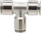1/4 Push To Connect Tee, Nickel Plated Brass Union Tee Tube Fittings, 2 Pack for Efficient Air Flow