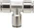 1/4 Push To Connect Tee, Nickel Plated Brass Union Tee Tube Fittings, 2 Pack for Efficient Air Flow