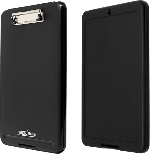 Think2Master Black Plastic Storage Clipboard, 25% Heavier & Sturdier, Storage Compartment Holds 150 Letter Sized Paper