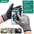 W1 Touchscreen Work Gloves for Men and Women, 12 Pairs Bulk Pack, Lightweight Gray Small