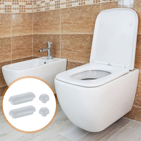 8Set uxcell Toilet Seat Buffer, Anti-Slip Plastic Toilet Seat Bumper Kit, Universal Buffer Toilet Lid Rubber Bumpers