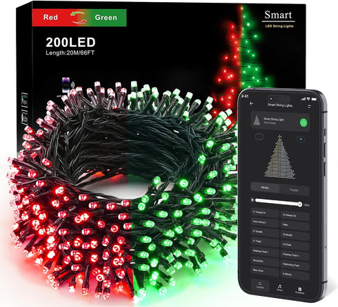 Brizled Smart Red Valentine String Lights/Green St. Patrick's Day Lights, 66FT 200