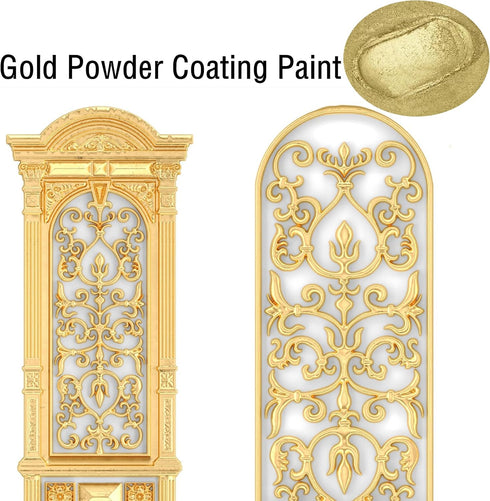 Powder Coating Powder for Metal Surfaces, Perfect for Car Paint, Building Materials, Gold, 4 oz