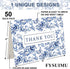 50 Pack 4 6 Inch FYSUIMU Blue White Floral Thank You Cards Boxed Chinoiserie Flower Greeting Cards With Envelopes