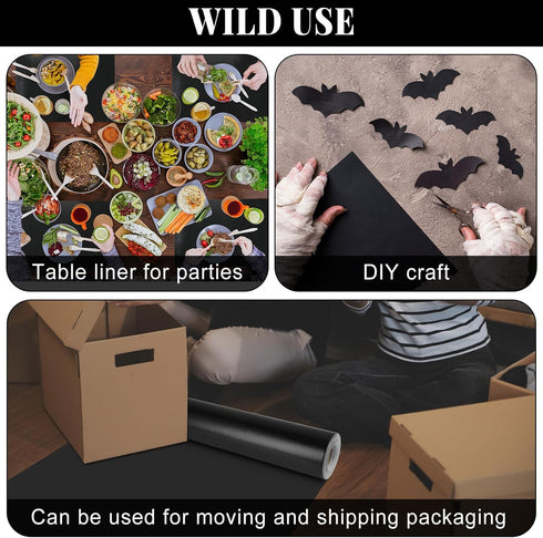 Black Bulletin Board Roll, Reusable Waterproof Erasable, Fade Resistant Non-woven Fabric for Classroom Decor, Wrapping