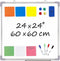 Whiteboard Set - 24 x 24 Dry Erase Board with 1 Magnetic Eraser, 4 Markers, 4 Magnets, 6 Labels for Home and Office