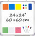 Whiteboard Set - 24 x 24 Dry Erase Board with 1 Magnetic Eraser, 4 Markers, 4 Magnets, 6 Labels for Home and Office