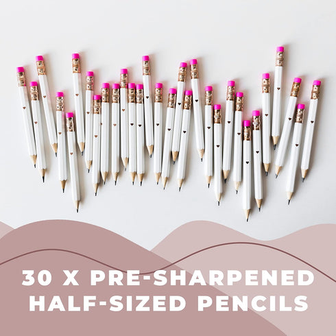 Mini Golf Pencils with Erasers - Pre-Sharpened Small Pens for Wedding Favors & Game Winner Gifts