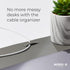 Nordik Leather Desk Mat Cable Organizer - Alaskan Gray 35 X 17 inch, Non-Slip Vegan Leather Desk Pad Protector