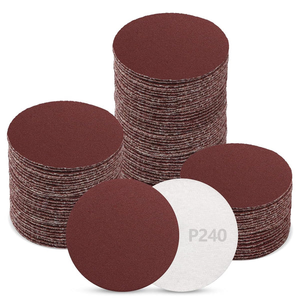 120 Pcs 2 Inch Sandpaper 240 Grit, Hook and Loop Sanding Disc for Sanders Drill Grinder Rotary Tools