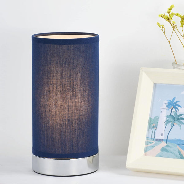 Lampwell FION Small Table Lamp for Living Room, Modern Night Table Lamp, 3.94 H8.27IN, Dark Blue (Bulb Excluded)