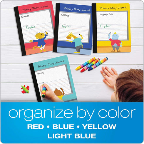 Oxford Primary Composition Notebooks, Kids Handwriting & Drawing Story Journal, Pre-K, Grades K-2, 100 Sheets/200