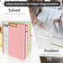 Ospelelf Pink Foldable Spiral Clipboard Folio with 39 Stickers, 5 Plastic Folders, 10 Pockets, Zipper Pouch, Refillable