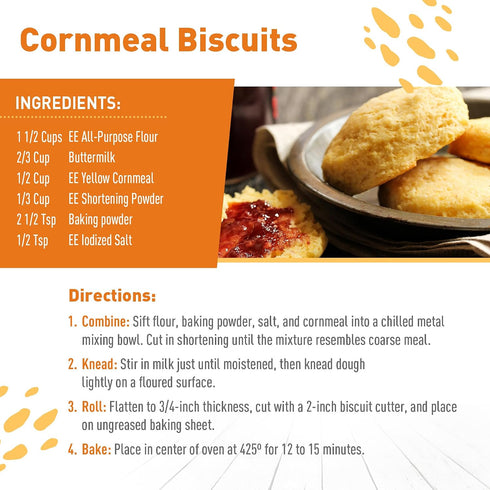 64 #10 30 Emergency Essentials Yellow Cornmeal | Allergy Friendly Pantry Staple | Serving Can | Dehydrated for Everyday