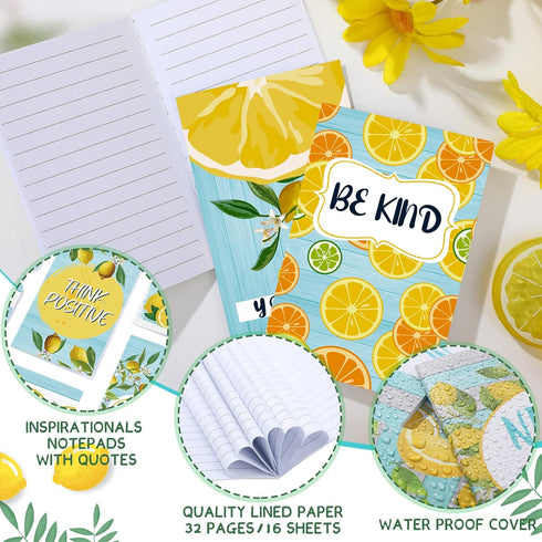 Geyee 36 Pieces Mini Notebooks, Lemon Pocket Notepads, Small Motivational Journals for Office School Travel Supplies
