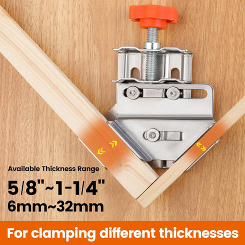 Stainless Steel Corner Clamps, 90 Degree Right Angle Clamp for Woodworking, Portable & Adjustable, Perfect for Photo Framing, DIY Making, Small Carpentry Assembly (Open, 2) by Drzewkoware