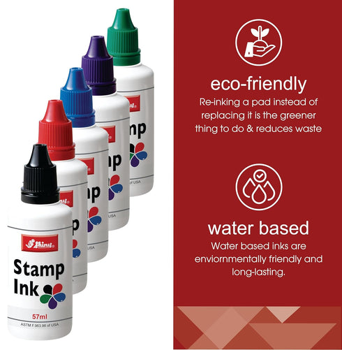 Shiny SHI-40604 Self-Inking Stamp Refill Ink, 2oz, Red Ink