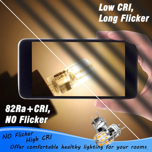 Dimmable G8 LED Light Bulbs 3W Equivalent 20W 25W Halogen 2700K Warm White 300lm, G8 Base, 10 Pack
