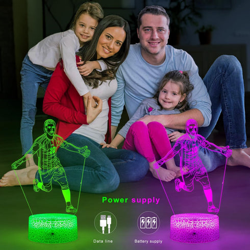 ZeHaiYlf #10 3D Dimmable (01) Argentina Soccer Player Illsuion Lamp for Boys,with Remote & Smart Touch, lampFootball