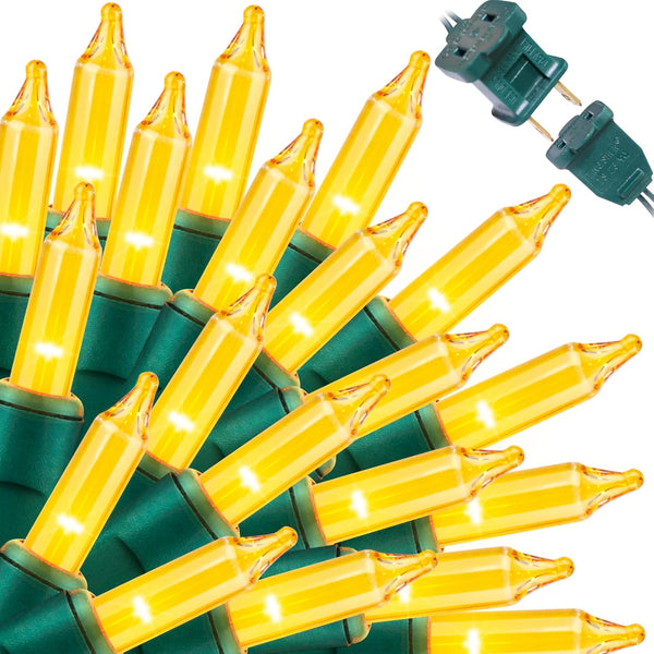 LAMPHOME Super-Bright Extendable Yellow Christmas Lights Decoration 150Lights 31.9ft UL Certified Mini