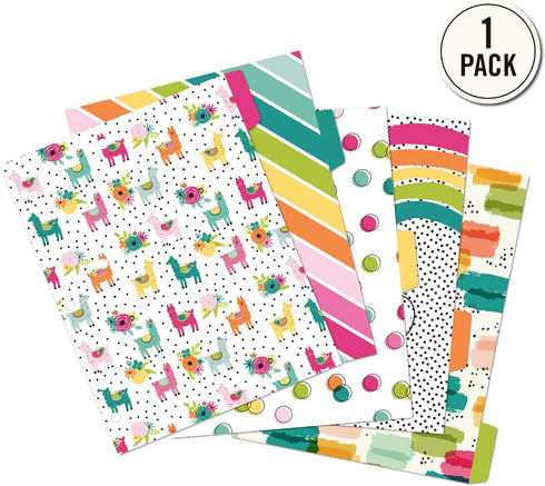 Pukka Pad Carpe Diem Reversible Dividers – 1 Pack of 5 Tabbed Set for 3-Ring Binder, Multi-Color Page Separators