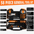 58-Piece Set, Toolbox Tool Kit Basic Home Repair Tool General Household Hand Tool Kit,Small Tool Kit with Plastic Mini