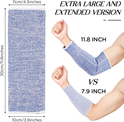 Neer 4 Pair Protective Arm Sleeves for Thin Skin Anti-Cut Burn Resistant Cover Forearm Sleeve for Cooking Construction(Black, Blue, Gray, Yellow, 11.8 Inch)