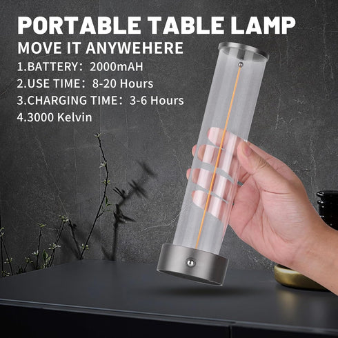Mini Minimalist Tabe Lamp with Breathing Effect, Cordless LED Desk Lamp Rechargeable Modern Night Lights Portable Lamp
