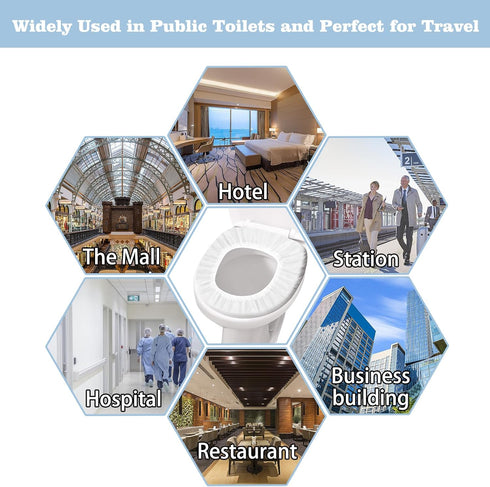 YTZJ Direct 10pcs Quality Disposable Toilet Seat Covers Non-Slip Easy-to-Use, Portable Travel Toilet Seat Mats Pads