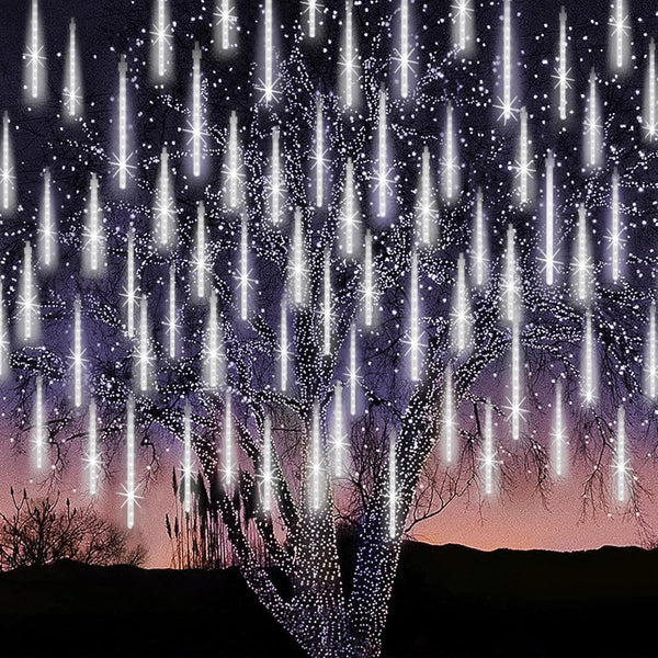 Christmas Lights Outdoor UL Certified, Meteor Shower Lights 12 Inch, 10 Tubes LED Falling Rain Drop Lights, Icicle Snow