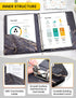 SUNEE 1 Inch 3 Ring Binder with 2 Pockets, Decorative Black Marble Heavy Duty for School Office Supplies