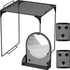 Locker Shelf with Magnetic Mirror & 2 Magnetic Pencil Cups, Mesh Metal Locker Organizer for School Decor