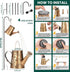 PATIOPIA Solar Watering Can Lights, Waterproof Garden Solar Outdoor Decorative Lights, Metal Hanging Lights for Patio