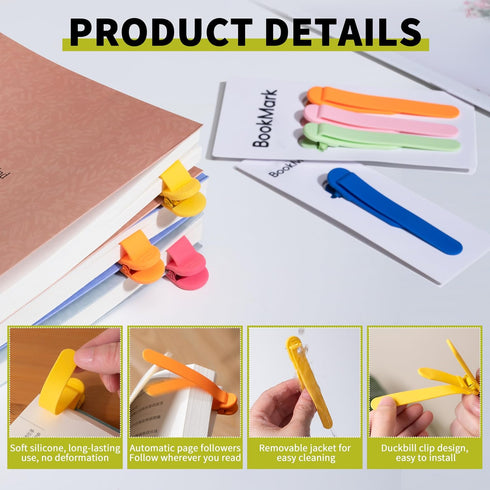 Kaluofan 6PCS Colorful Book Marks for Reading Women, Bookmark Clip Accessories, Gifts for Mothers, Teachers, Book Lovers