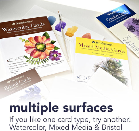 5x6.875 inches, 100 Pack, Strathmore Creative Cards, Ivory with Deckle Edge, Envelopes Included - Blank Greeting Cards