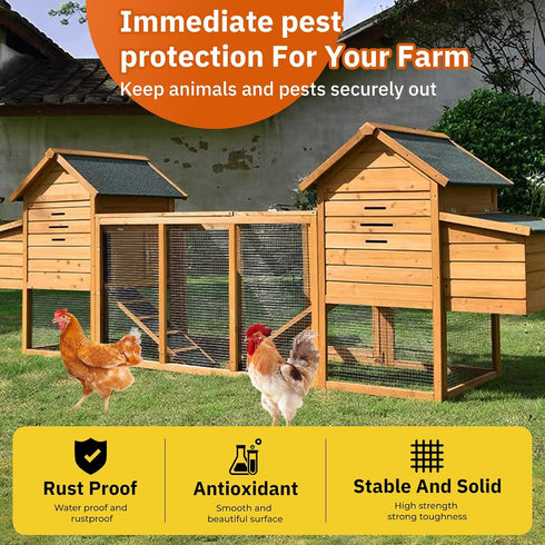 1/2'' 24'' 50' 19 X Hardware Cloth, Gauge Chicken Wire Fencing Double Layer Hot Dip Galvanizing, Wire Mesh Fence