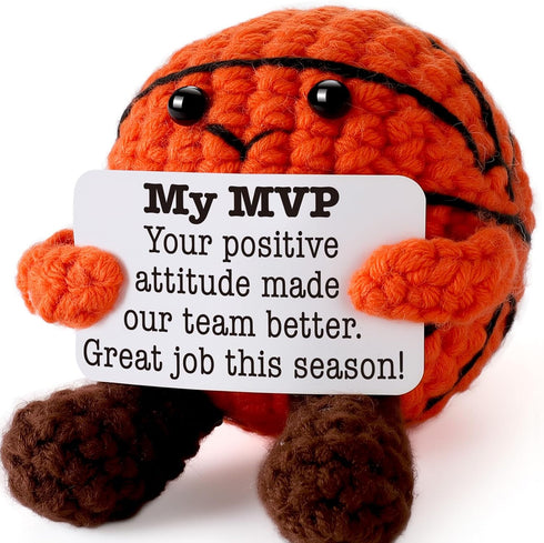 YUEYUQIU Employee Appreciation Gifts for Team, Handmade Crochet Basketball Decor, MVP Presents for