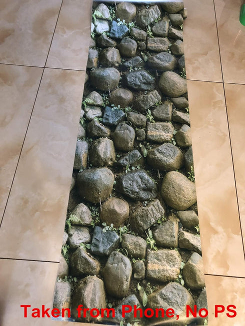 Yancorp 10ft Self-Adhesive Wallpaper, Brown Stone Brick Wallpaper, Peel and Stick for Backsplash