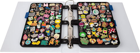 SCS Direct Enamel Pin Display Pages (3 PK) - Trade Your Disney Collectible Pins, Lay Flat with Pinbacks, Black