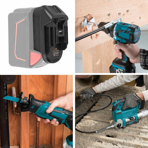Battery Adapter DM18M for Makita 18V Tools, Converts Dewalt 20V & Milwaukee M18 to Makita 18V with USB Port