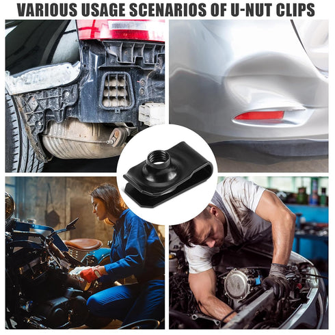 25 Pcs Extruded U Type Nuts, Bumper Fender U Style Clip Fasteners for Automotive Metal Fender Grill